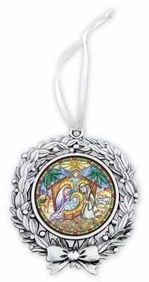 Ornament-Nativity In Wreath (Approx 3&quot;)