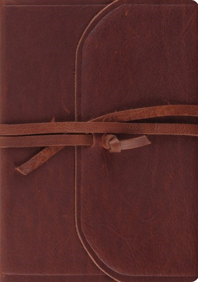 Seed of Abraham Christian Bookstore - (In)Courage - ESV Journaling Bible-Interleaved Edition-Brown Natural Leather w/Flap &amp; Strap