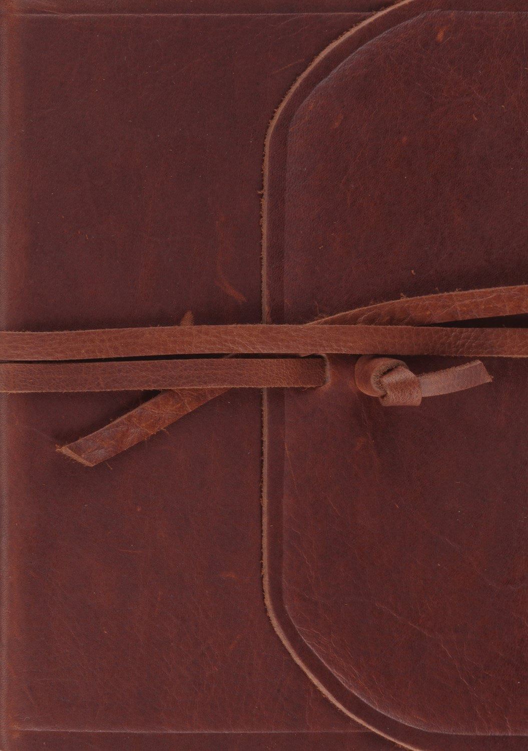 ESV Single Column Journaling Bible/Large Print-Brown Natural Leather w/Flap &amp; Strap
