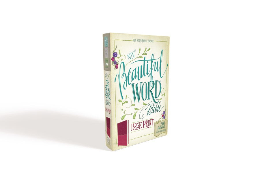 NIV Beautiful Word Bible (Full Color)/Large Print-Pink/Cranberry Leathersoft