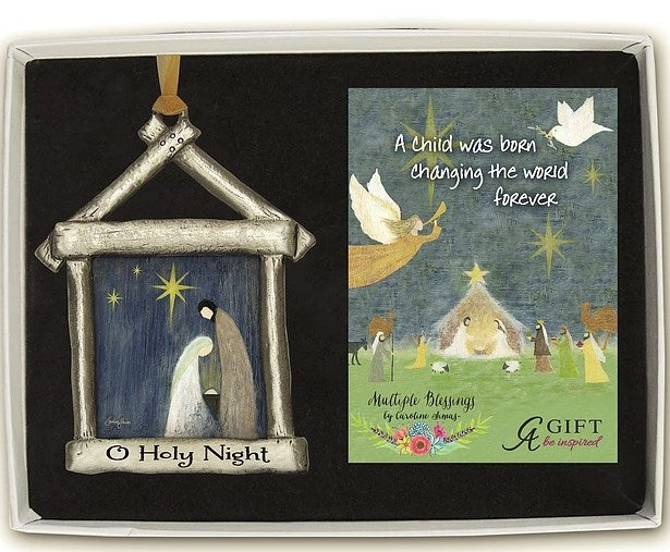 Ornament-Art Metal-O Holy Night Nativity