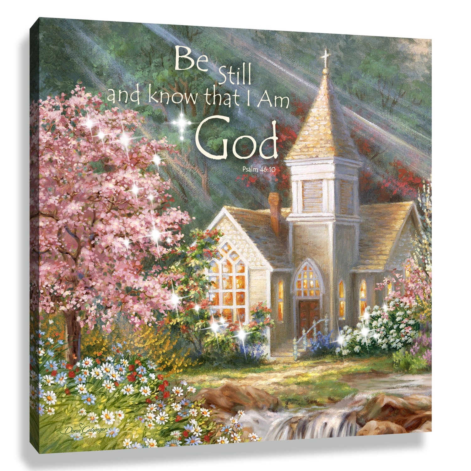 Pizazz Print-Be Still/Chapel w/Swarovski Crystals (10&quot; x 10&quot;)