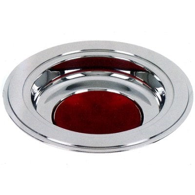 Seed of Abraham Christian Bookstore - (In)Courage - Offering Plate-Silver Tone-Burgundy Felt Pad