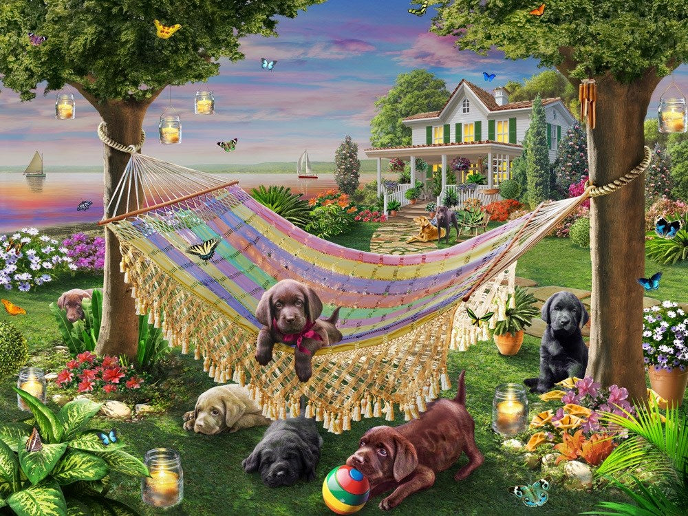 Jigsaw Puzzle-Puppies &amp; Butterflies (550 Pieces)