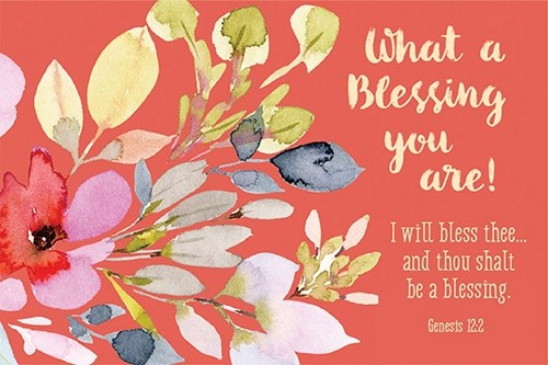 Seed of Abraham Christian Bookstore - (In)Courage - Cards-Pass It On-What A Blessing (Flowers) (3&quot; x 2&quot;) (Pack Of 25)