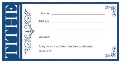 Seed of Abraham Christian Bookstore - (In)Courage - Offering Envelope-Tithe Blue (Malachi 3:10) (Pack Of 100)