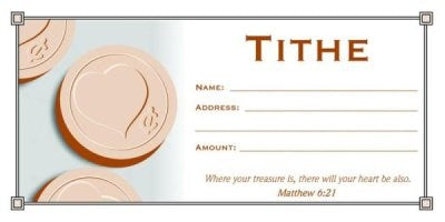 Seed of Abraham Christian Bookstore - (In)Courage - Offering Envelope-Tithe w/Heart (Matthew 6:21) (Pack Of 100)