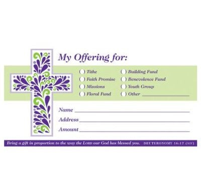 Seed of Abraham Christian Bookstore - (In)Courage - Offering Envelope-My Offering For...Multi-Use (Deuteronomy 16:17 NIV) (Pack Of 100)