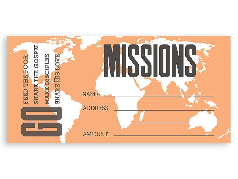 Seed of Abraham Christian Bookstore - (In)Courage - Offering Envelope-Missions (Pack Of 100)