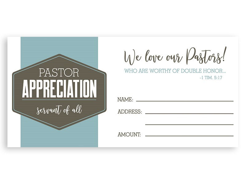 Seed of Abraham Christian Bookstore - (In)Courage - Offering Envelope-Pastor Appreciation (Pack Of 100)