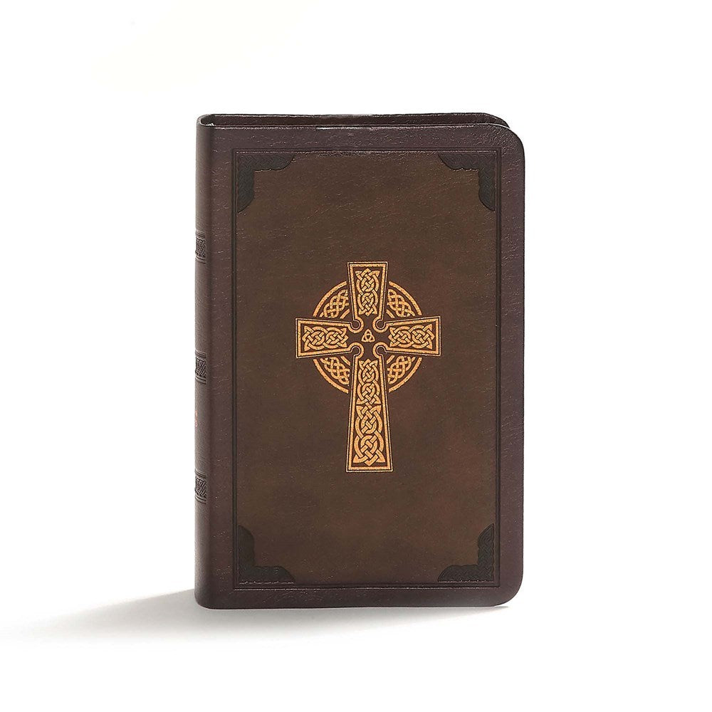 Seed of Abraham Christian Bookstore - (In)Courage - CSB Large Print Compact Reference Bible-Brown Celtic Cross LeatherTouch