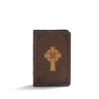 Seed of Abraham Christian Bookstore - (In)Courage - KJV Large Print Compact Reference Bible-Brown Celtic Cross LeatherTouch
