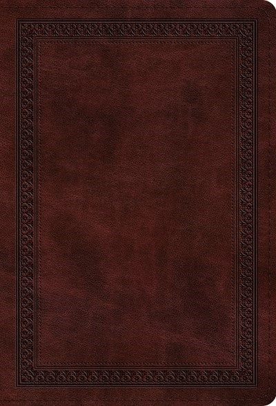 ESV Large Print Compact Bible-Mahogany Border Design TruTone