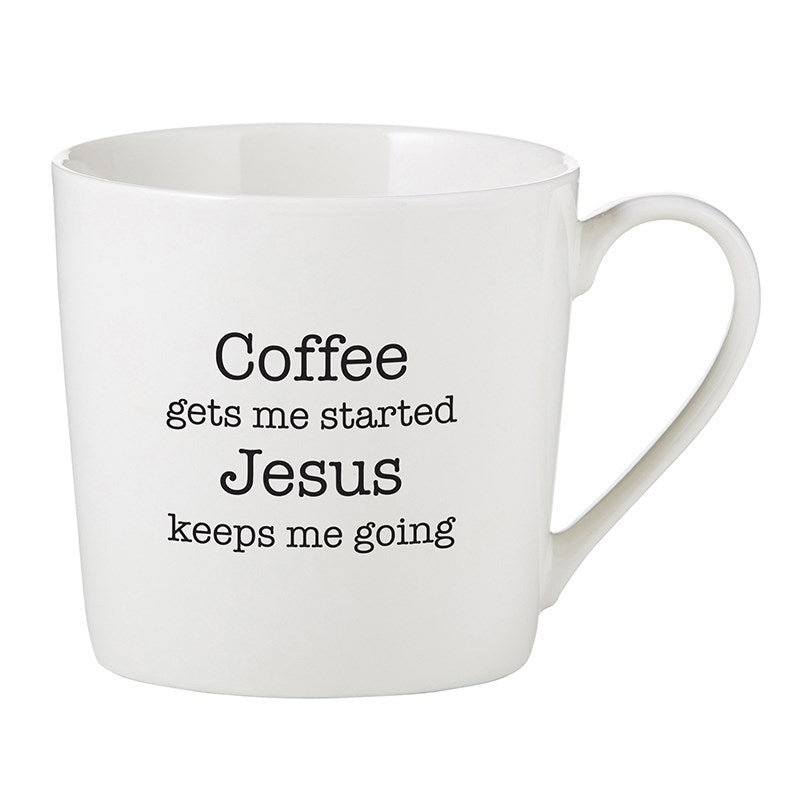 Mug-Cafe-Coffee Gets Me Started (14 Oz)