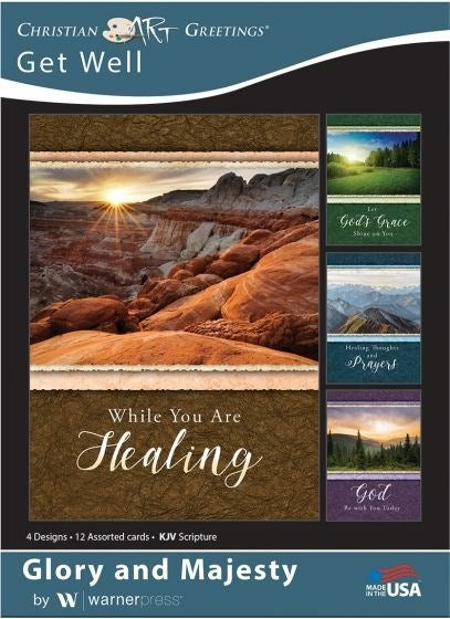 Seed of Abraham Christian Bookstore - (In)Courage - Card-Boxed-Glory And Majesty Assorted Get Well (KJV) (Box Of 12)