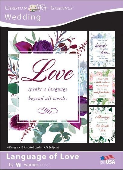 Seed of Abraham Christian Bookstore - (In)Courage - Card-Boxed-Language Of Love Assorted Wedding (KJV) (Box Of 12)