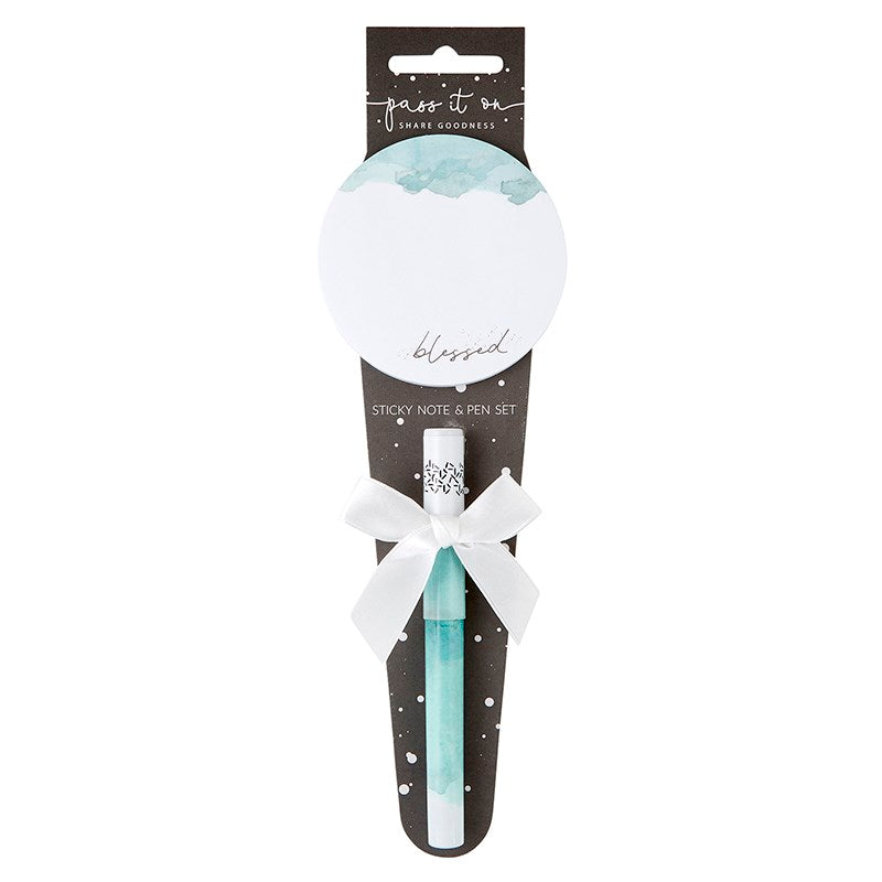 Pen w/Sticky Notepad Set-Blessed (Amylee Weeks) (9.75&quot;)