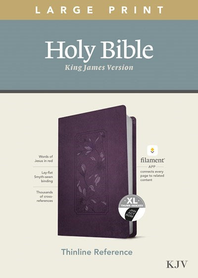 Seed of Abraham Christian Bookstore - (In)Courage - KJV Large Print Thinline Reference Bible/Filament Enabled Edition-Purple Floral LeatherLike Indexed