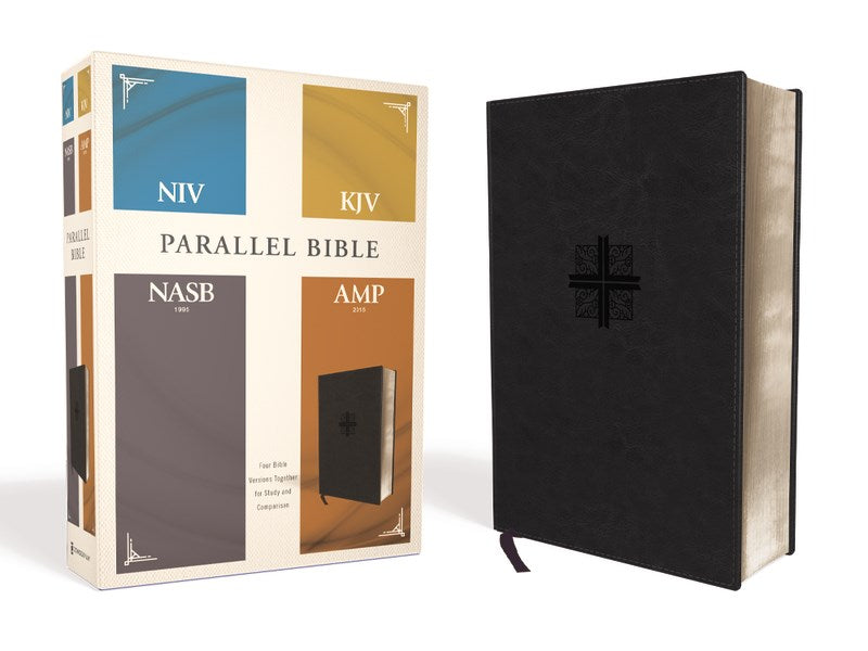 Seed of Abraham Christian Bookstore - NIV/KJV/NASB/Amplified Parallel Bible-Black Leathersoft