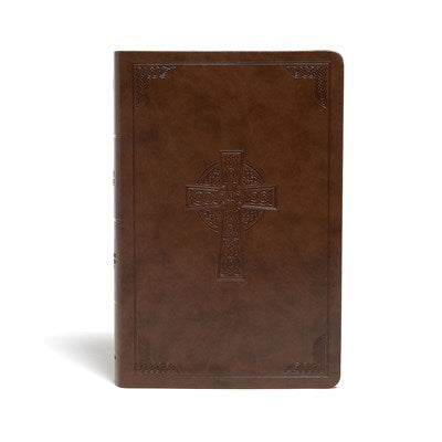 Seed of Abraham Christian Bookstore - (In)Courage - CSB Large Print Personal Size Reference Bible-Brown Celtic Cross LeatherTouch Indexed (Mar