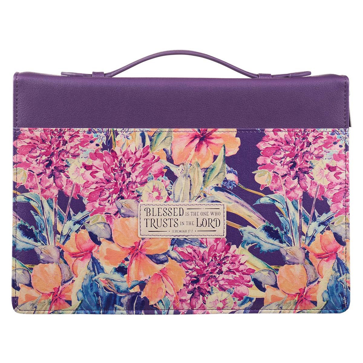 Bible Cover-Blessed Is The One Jeremiah 17:7-Purple-LRG