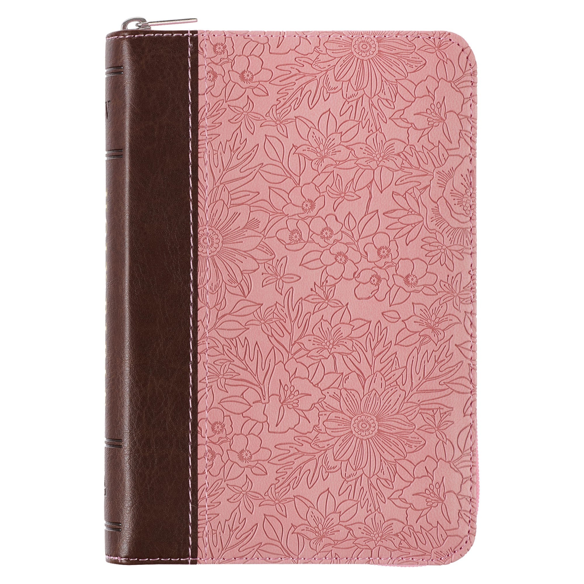Seed of Abraham Christian Bookstore - (In)Courage - KJV Compact Pocket Bible-Pink/Brown LuxLeather with Zipper