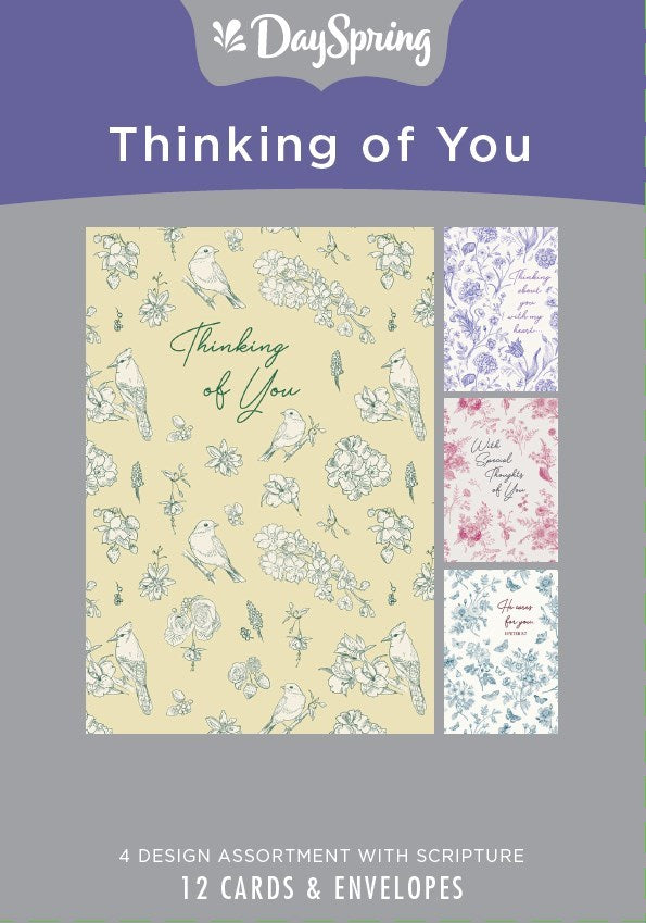 Seed of Abraham Christian Bookstore - (In)Courage - Card-Boxed-Thinking Of You-Floral (Box Of 12)
