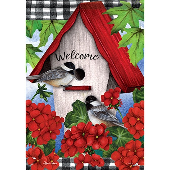 Flag-Garden-Durasoft-Geranium Welcome (12.5&quot; x 18&quot;)