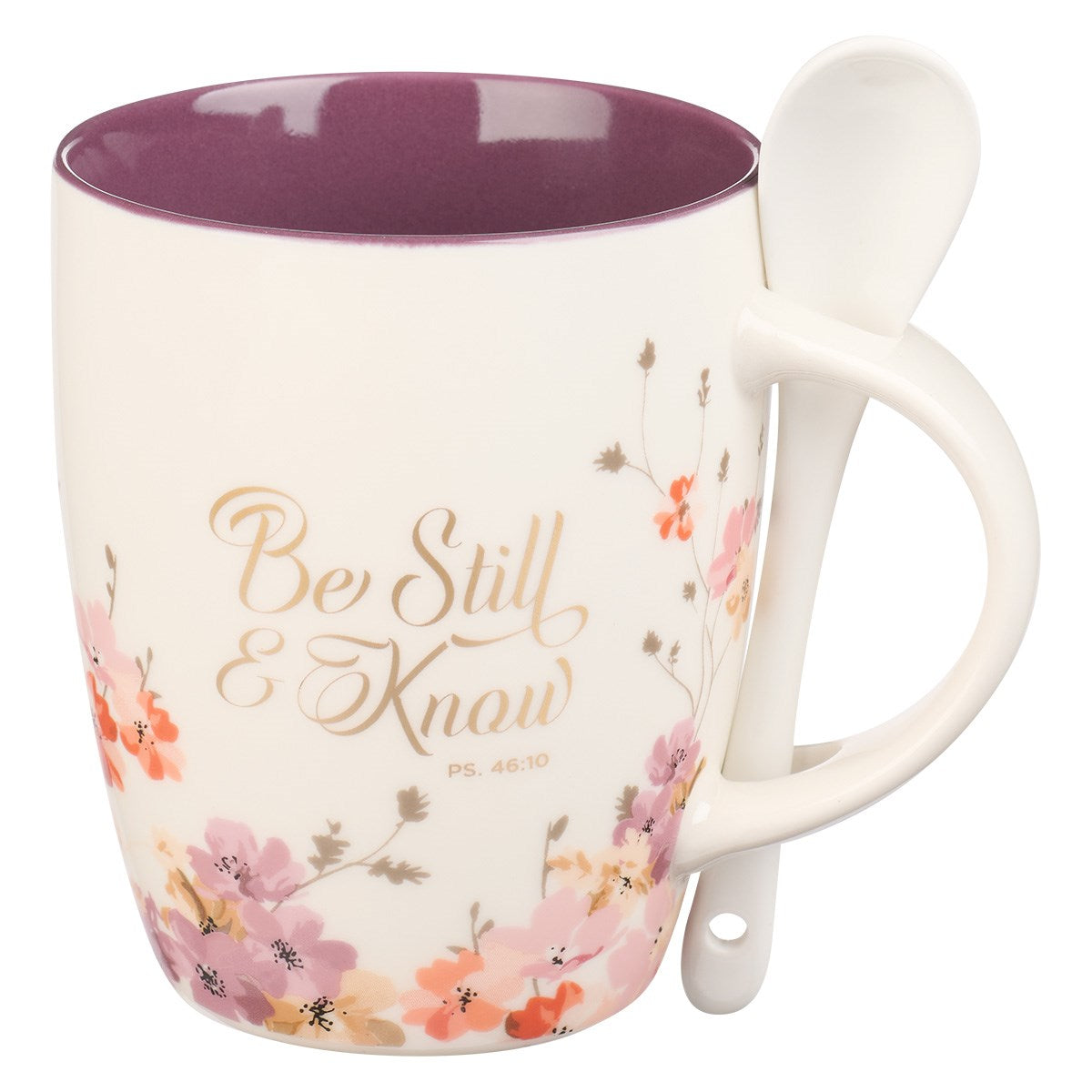 Mug with Spoon-Be Still Psalm 46:10