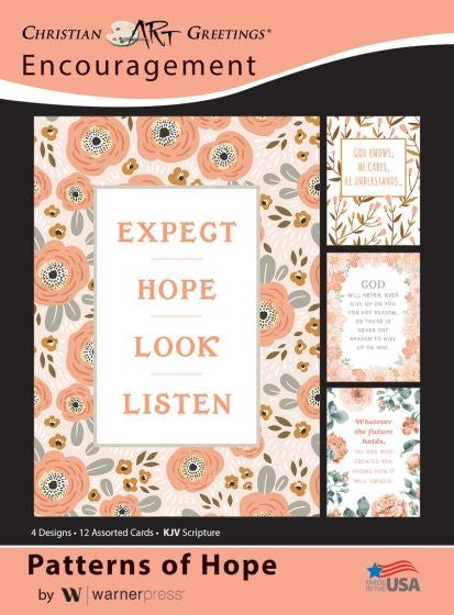 Seed of Abraham Christian Bookstore - (In)Courage - Card-Boxed-Patterns Of Hope Assorted Encouragement (KJV) (Box Of 12)