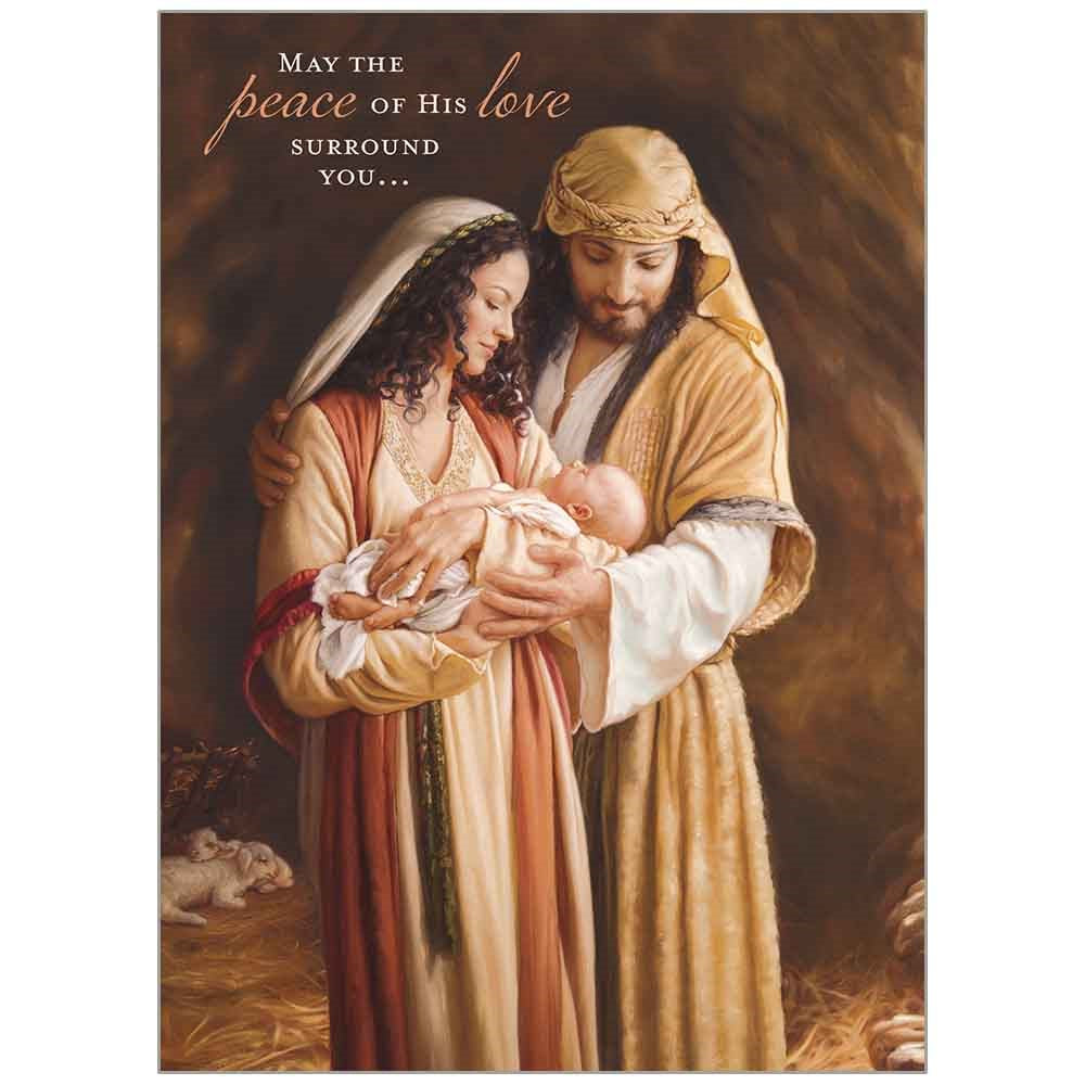 Seed of Abraham Christian Bookstore - (In)Courage - Card-Boxed-Christmas-Holy Family (John 1:16 NLT (Box Of 20)