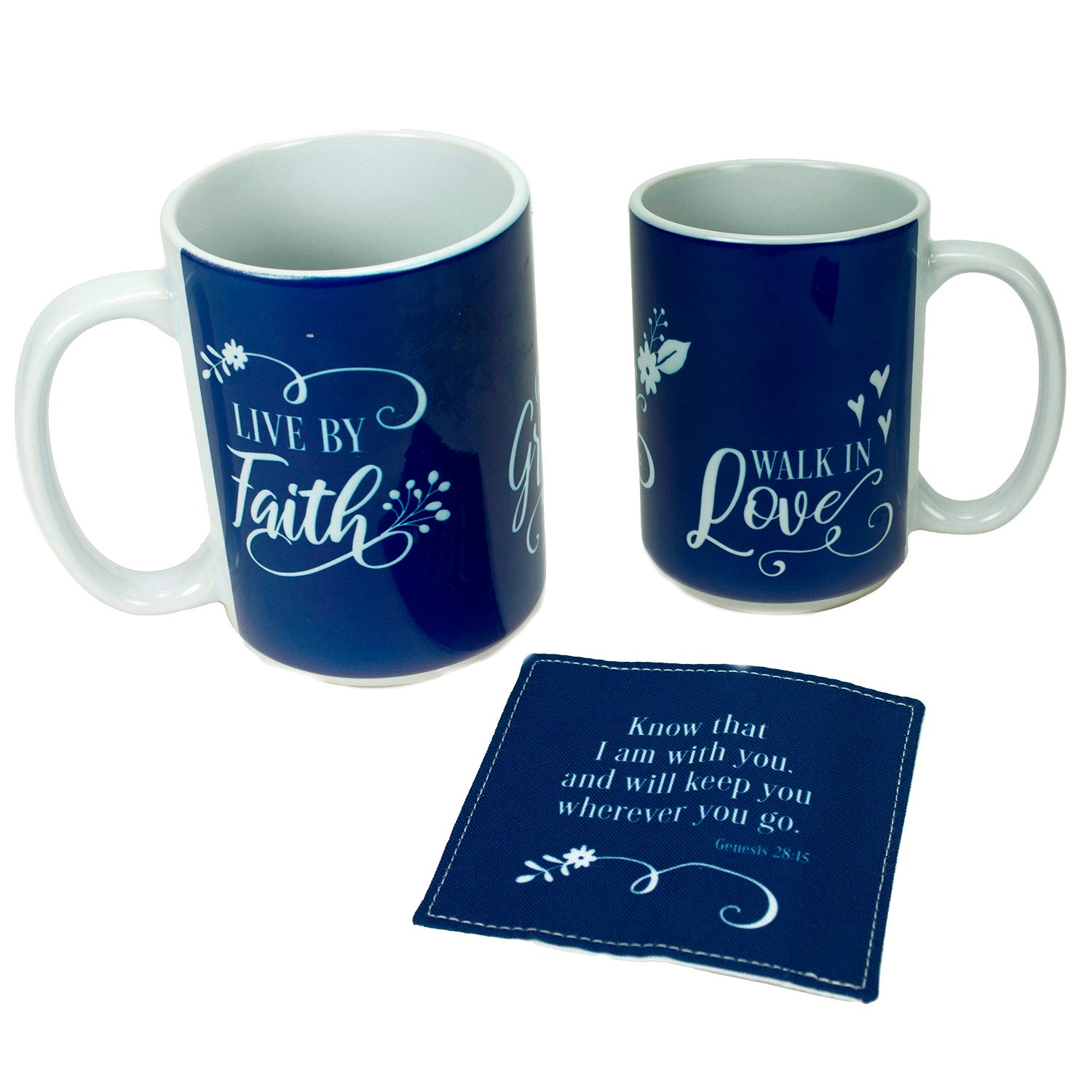 Mug w/Fabric Coaster-Live By Faith (15 Oz)