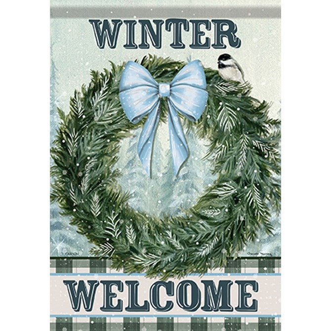 Flag-Garden-Foil-Winter Welcome (12.5&quot; x 18&quot;)