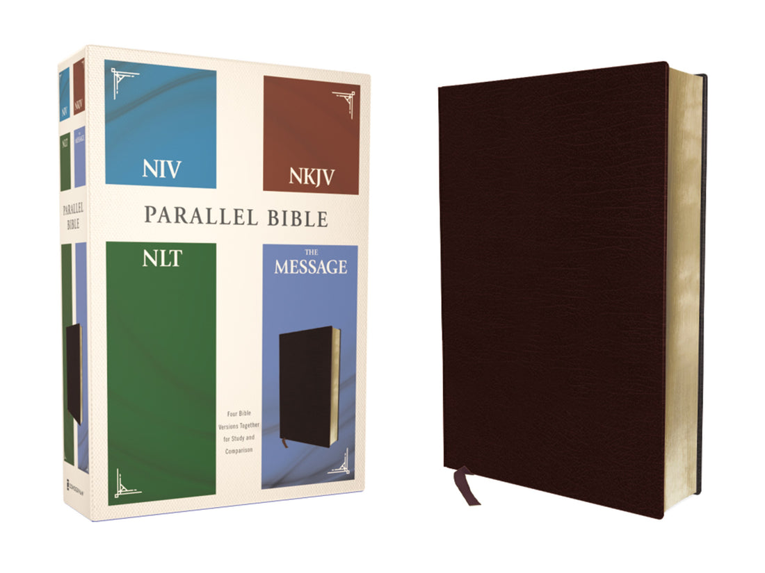 Seed of Abraham Christian Bookstore - Contemporary Comparative Parallel Bible (NIV  NKJV  NLT  The Message)-Burgundy Bonded Leather