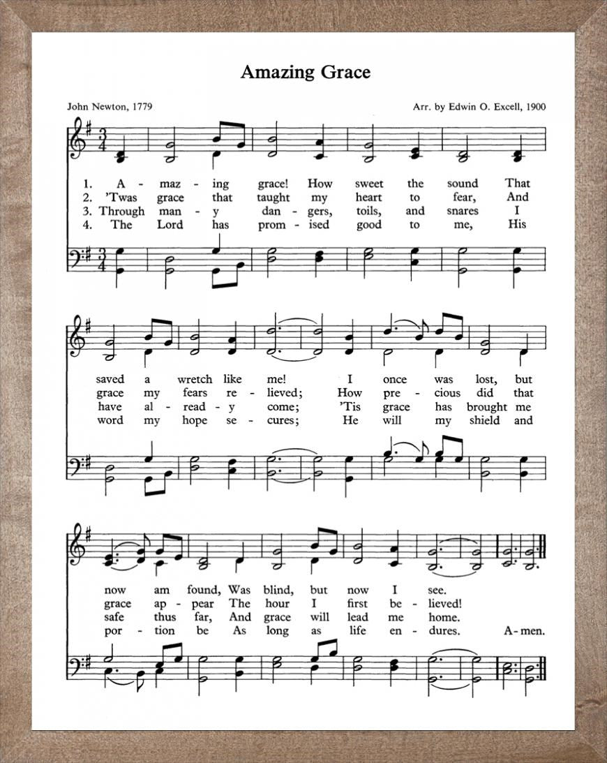 Framed Art-Amazing Grace (11 X 14) (Hymn Art)
