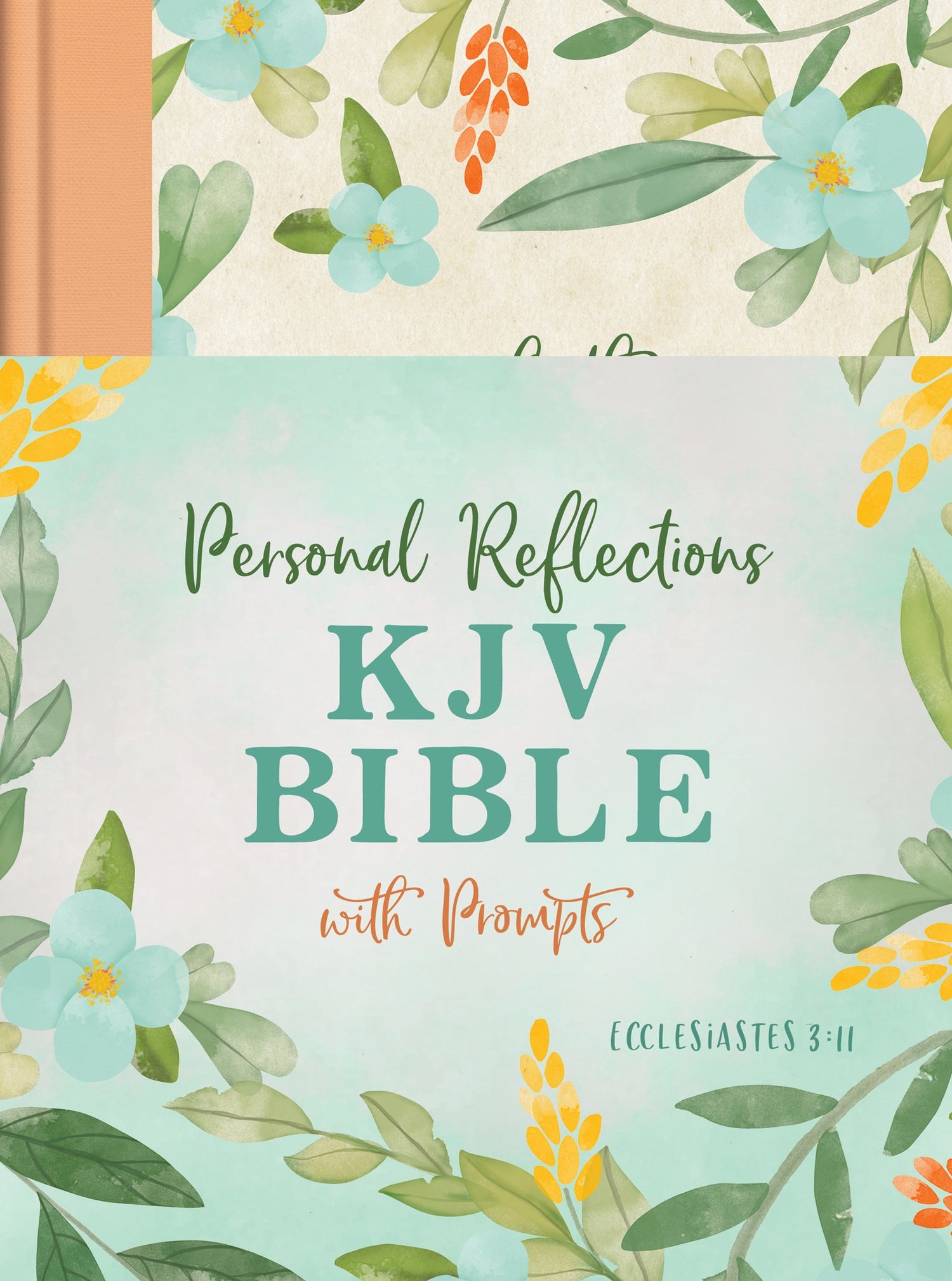 Seed of Abraham Christian Bookstore - (In)Courage - KJV Personal Reflections Bible with Prompts (Ecclesiastes 3:11)-Peach Floral Hardcover