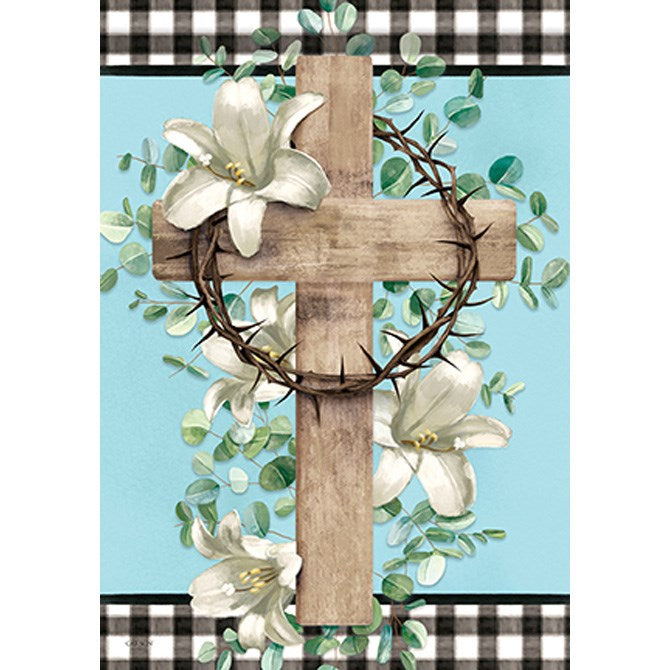 Flag-Garden-Durasoft-Cross &amp; Crown (12.5&quot; x 18&quot;)