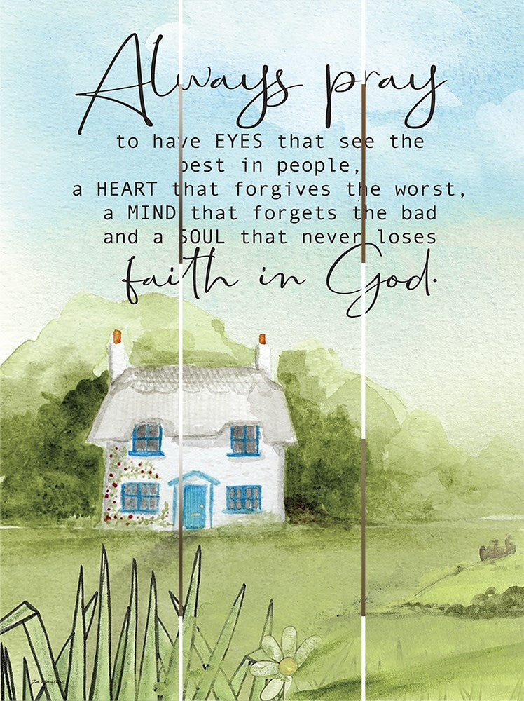 Rustic Pallet Art-Always Pray (9 x 12)