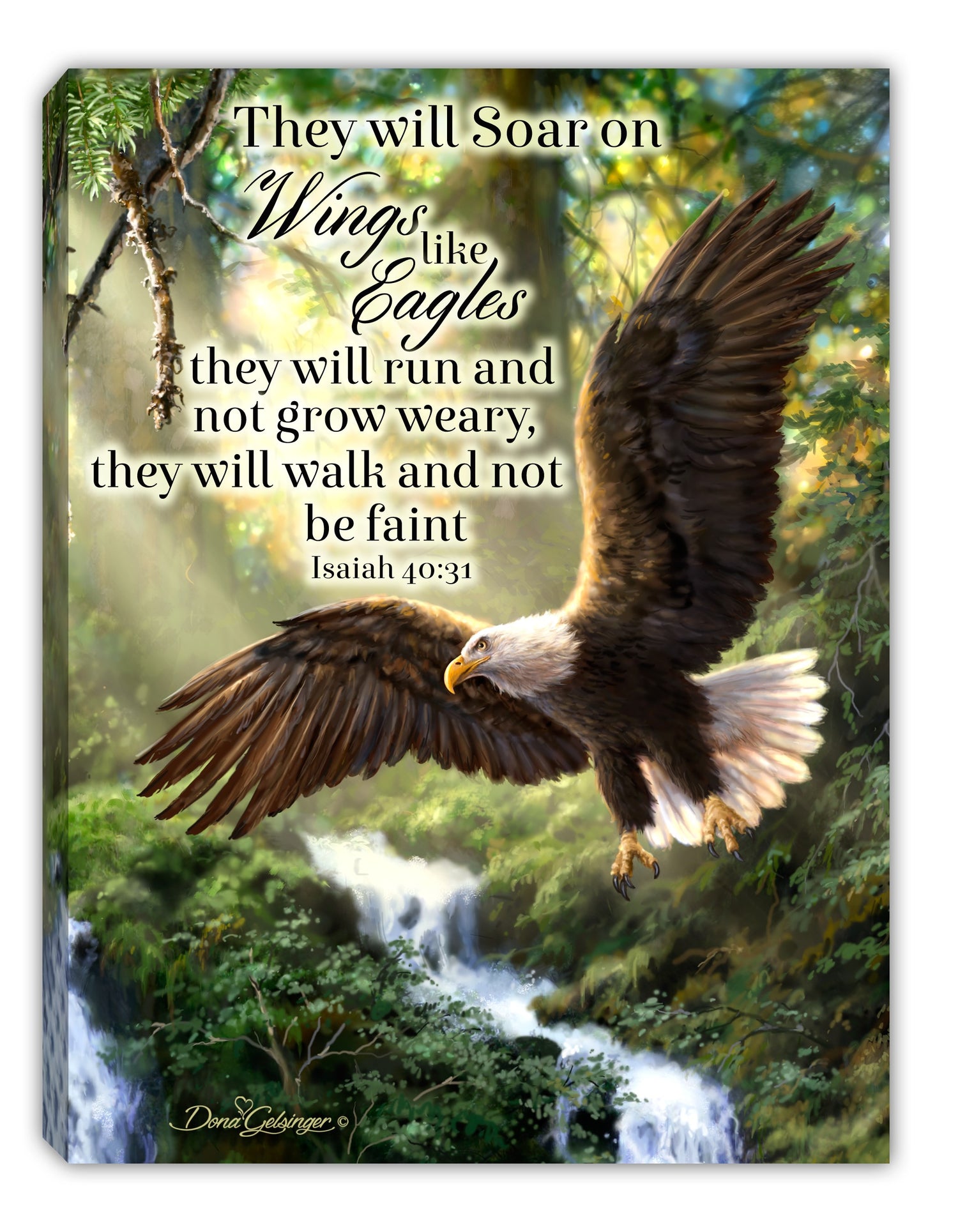 Mini Canvas-Eagles Flight w/Scripture LED Tabletop w/Timer (8&quot; x 6&quot;)