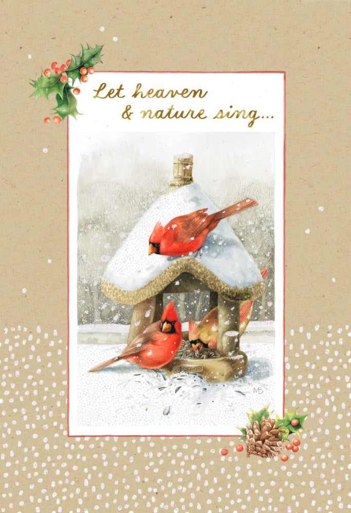 Seed of Abraham Christian Bookstore - (In)Courage - Card-Boxed-Christmas-Marjolein Bastin Cardinals-Nature Sings (Box of 18)
