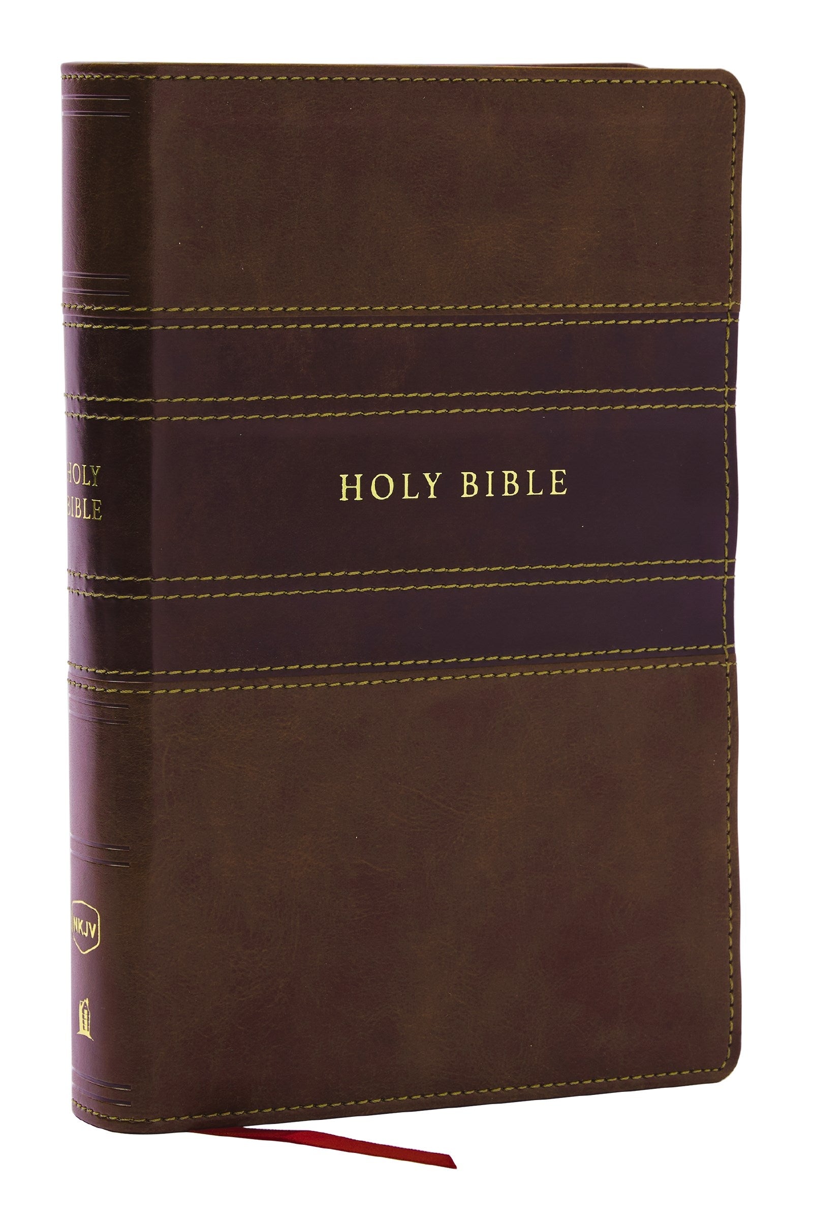 NKJV Personal Size Large Print Reference Holy Bible (Comfort Print)-Brown Leathersoft Indexed