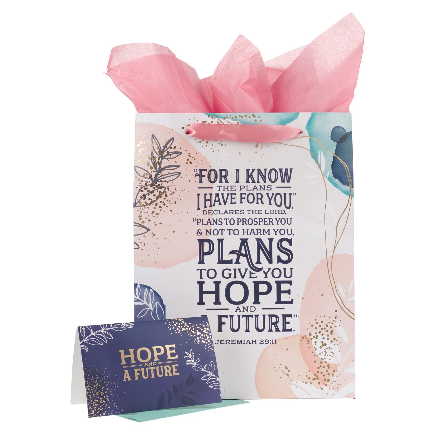 Gift Bag w/Card-Large-Portrait-Hope &amp; A Future Jer. 29:11