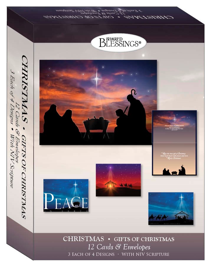 Seed of Abraham Christian Bookstore - (In)Courage - Card-Boxed-Shared Blessings-Christmas-Assorted/Gifts Of Christmas (Box Of 12)