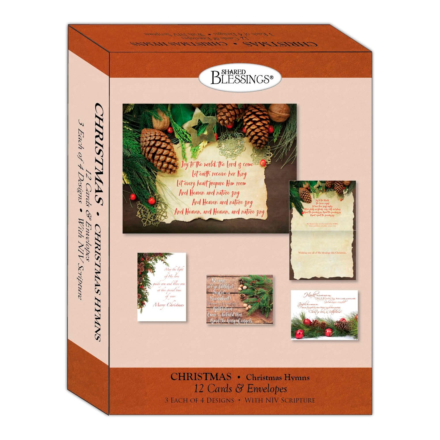 Seed of Abraham Christian Bookstore - (In)Courage - Card-Boxed-Shared Blessings-Christmas-Assorted/Hymns (Box Of 12)