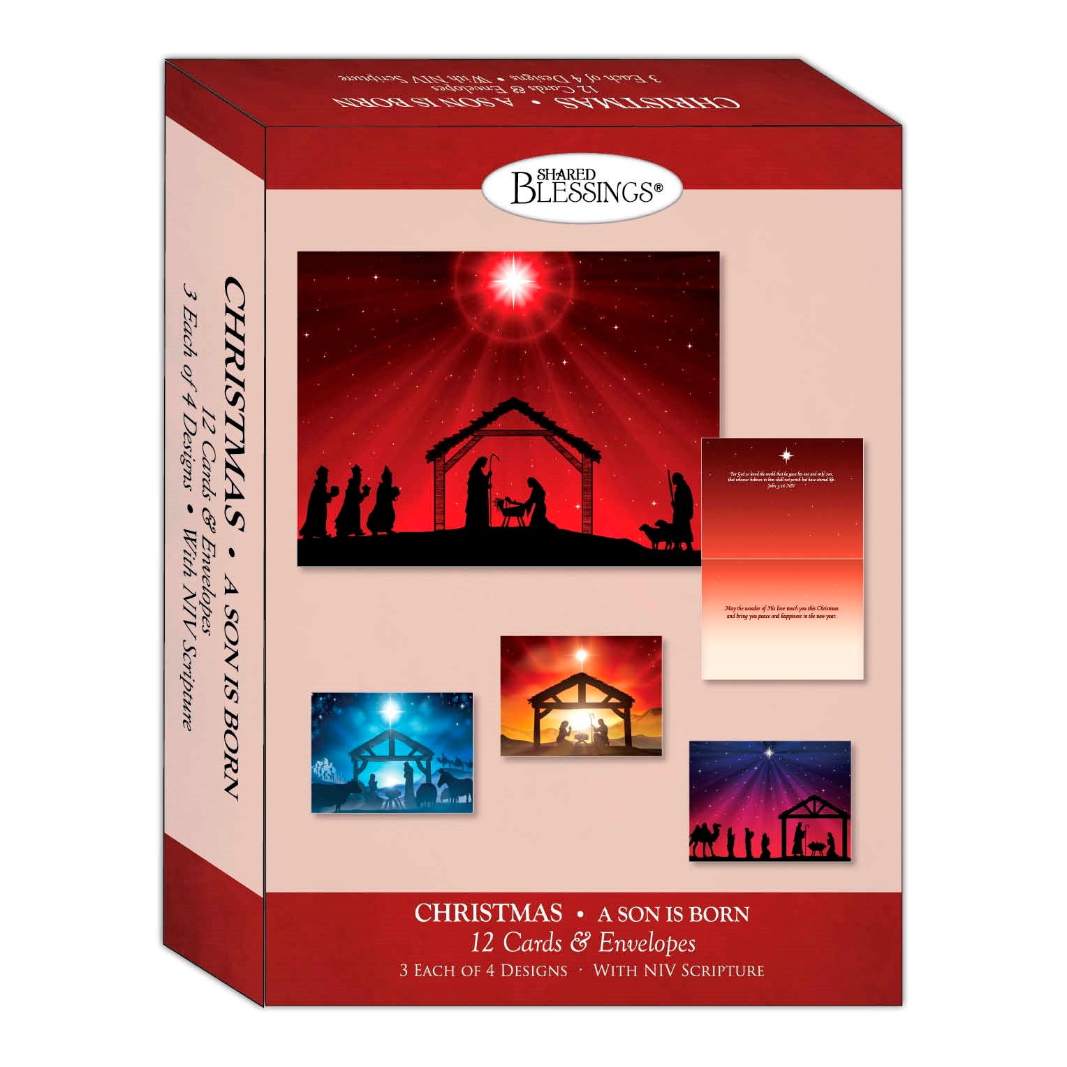 Seed of Abraham Christian Bookstore - (In)Courage - Card-Boxed-Shared Blessings-Christmas-Assorted/A Son Is Born (Box Of 12)