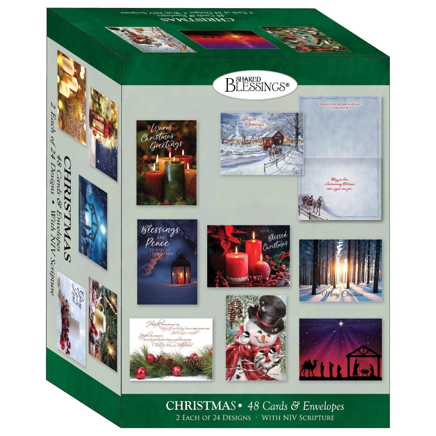 Seed of Abraham Christian Bookstore - (In)Courage - Card-Boxed-Shared Blessings-Christmas-Assorted/Wonderful Time Of The Year (Box Of 48)