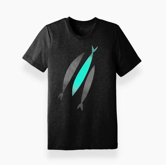 Tee Shirt-Three Fish-The Chosen-Black-Medium