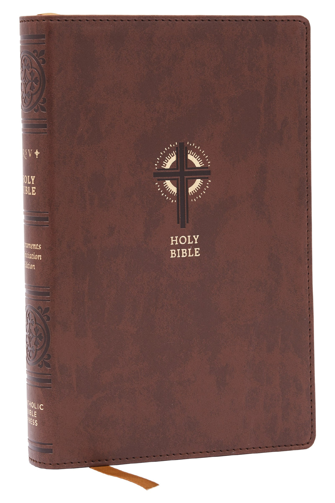 NRSVCE Sacraments Of Initiation Catholic Bible (Comfort Print)-Brown Leathersoft