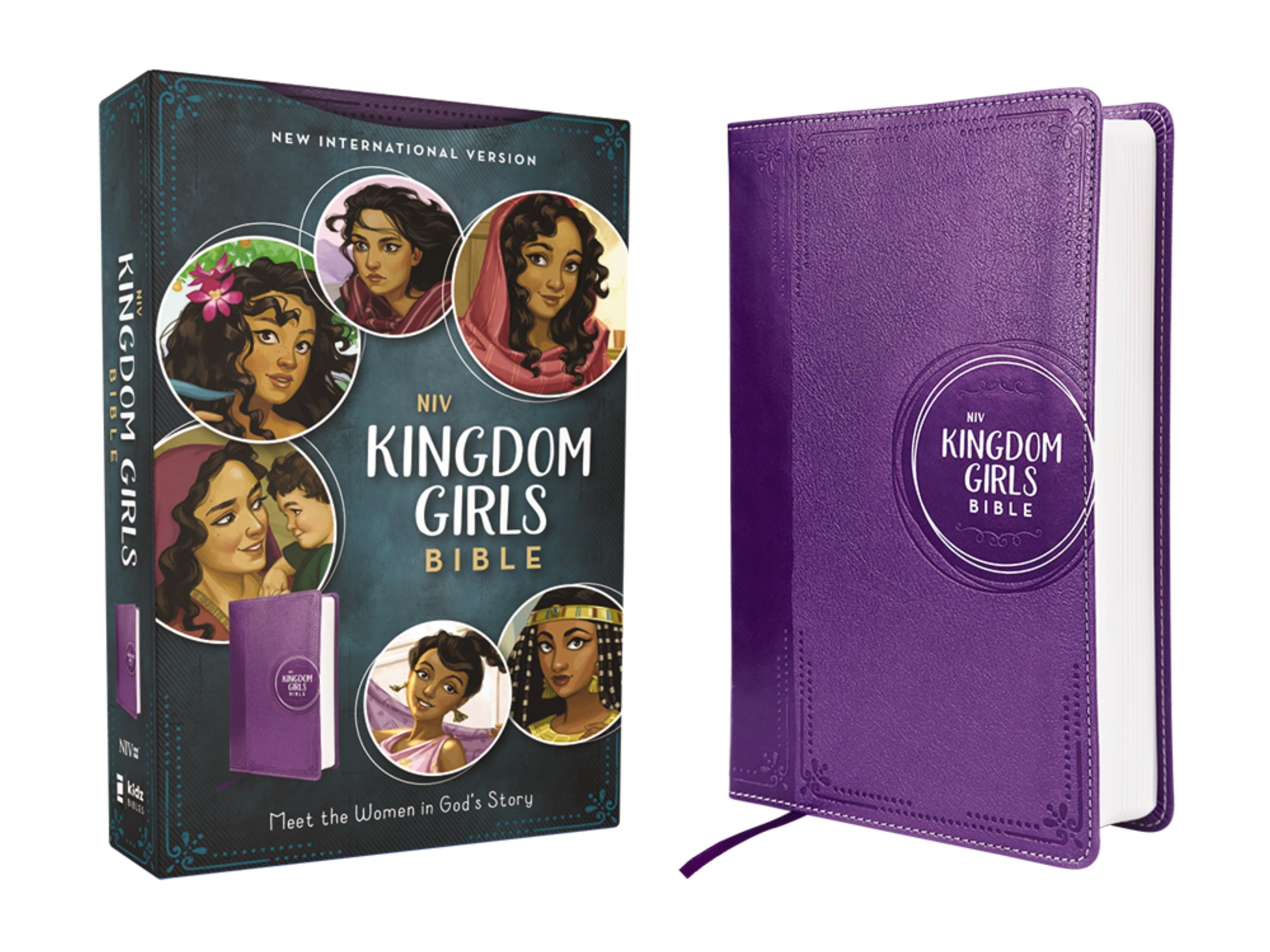 NIV Kingdom Girls Bible (Comfort Print)-Purple Leathersoft