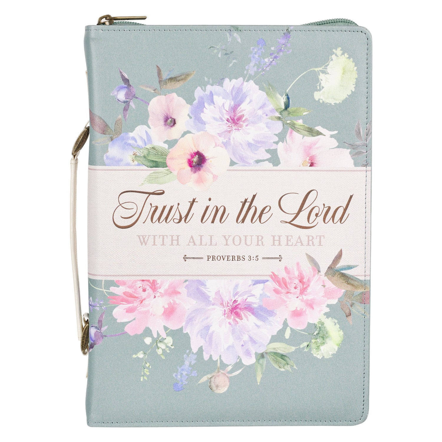 Bible Cover-Fashion Teal Trust Prov. 3:5-Med